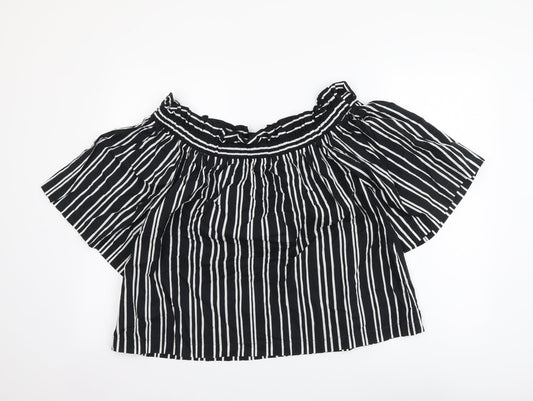 Womens UK Size XL H&M Black Basic Blouse
