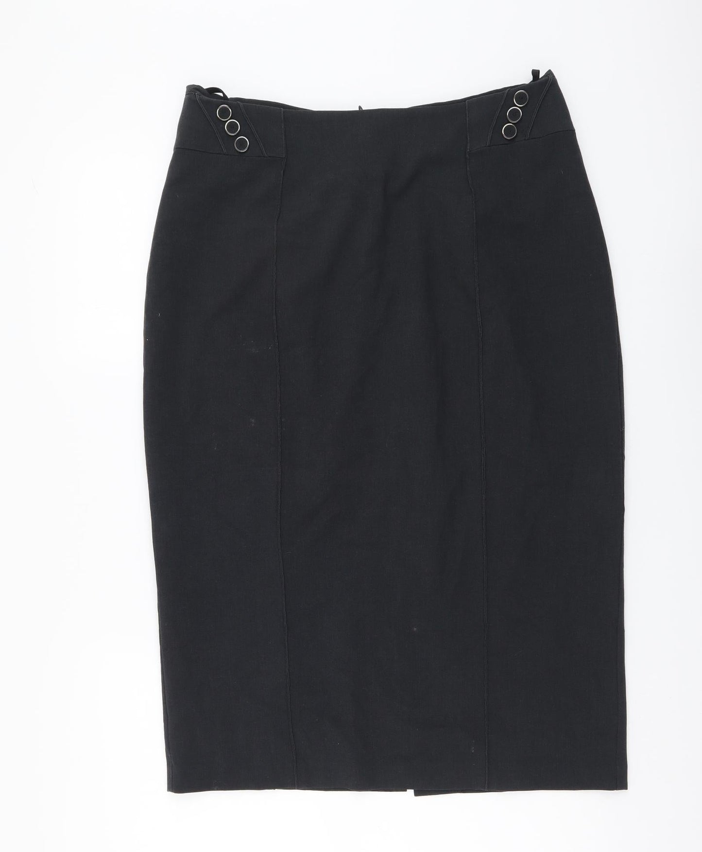 Marks and Spencer Womens Grey Polyester A-Line Skirt Size 32 in Zip