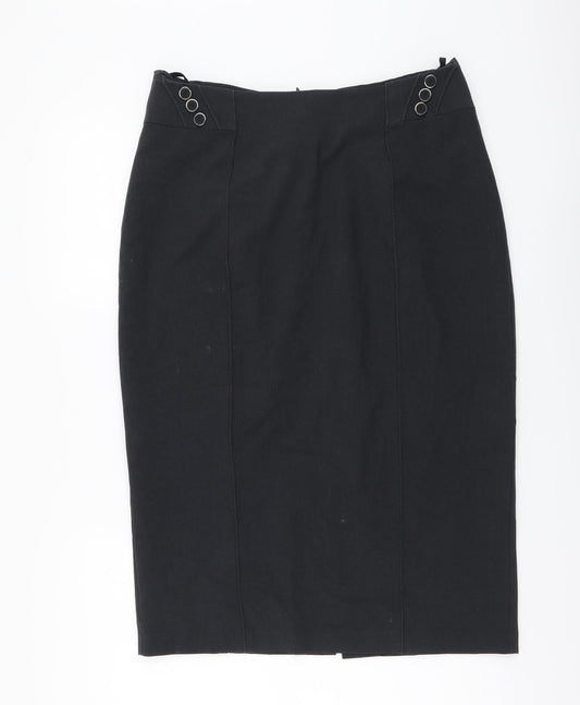 Marks and Spencer Womens Grey Polyester A-Line Skirt Size 32 in Zip