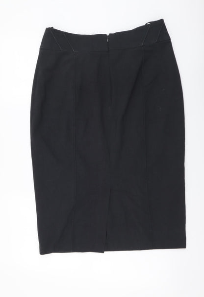 Marks and Spencer Womens Grey Polyester A-Line Skirt Size 32 in Zip