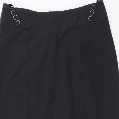 Marks and Spencer Womens Grey Polyester A-Line Skirt Size 32 in Zip