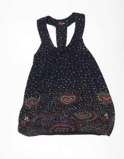 Womens UK Size S Yumi Black Basic Tank