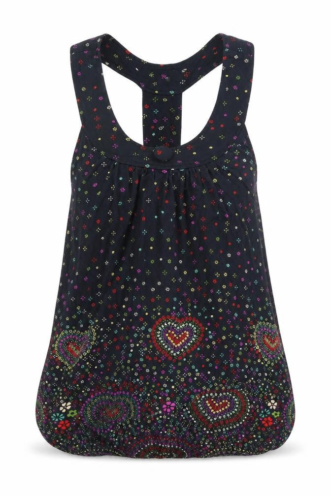 Womens UK Size S Yumi Black Basic Tank