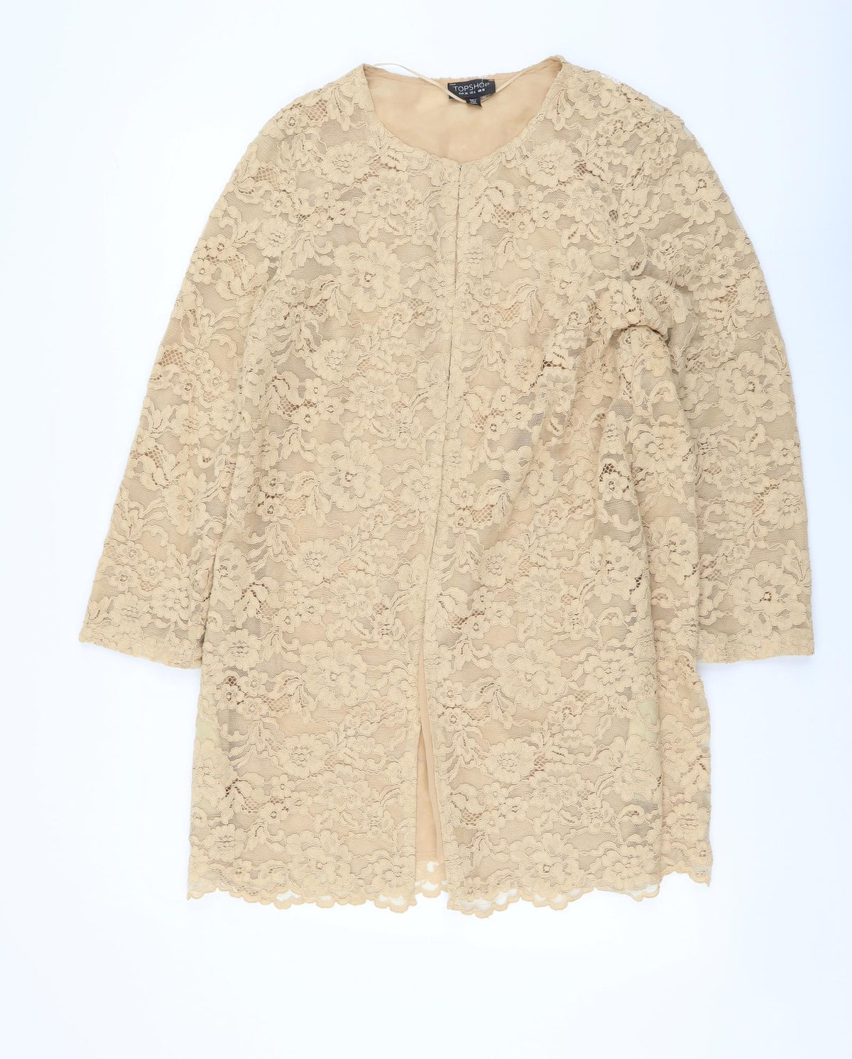 Topshop Womens Beige Jacket Coatigan Size 10 Button