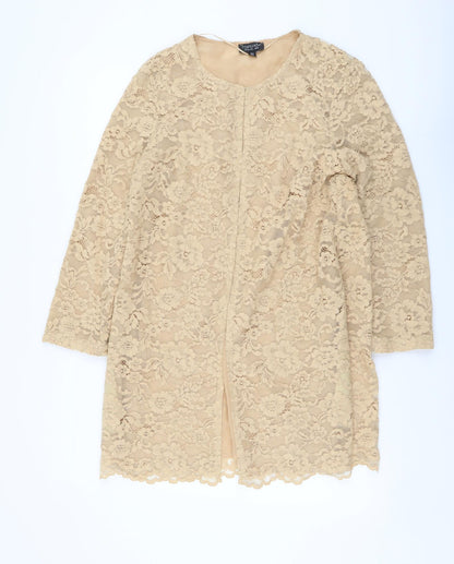 Topshop Womens Beige Jacket Coatigan Size 10 Button
