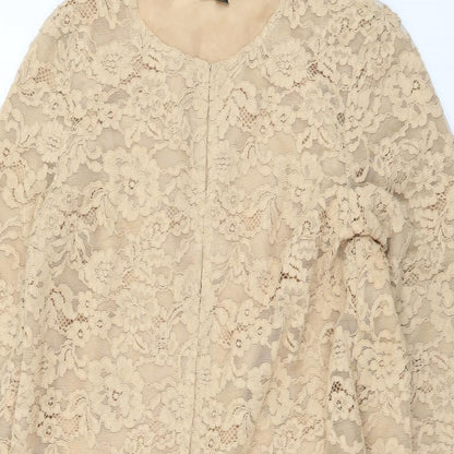 Topshop Womens Beige Jacket Coatigan Size 10 Button