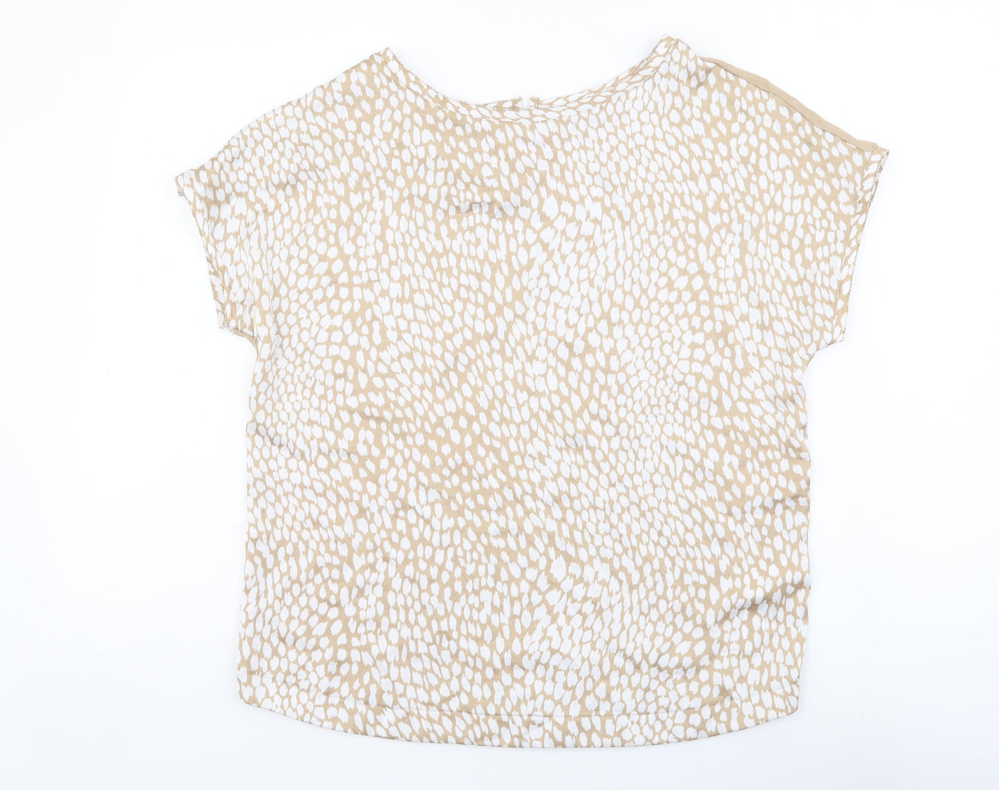 Womens UK Size 8 Marks and Spencer Beige Basic T-Shirt