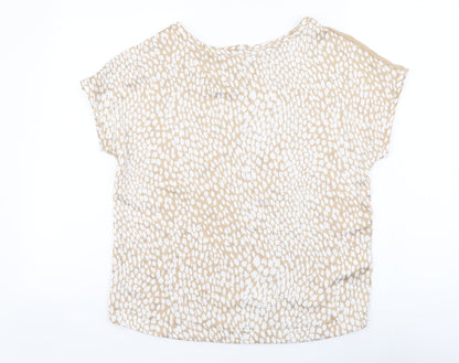Womens UK Size 8 Marks and Spencer Beige Basic T-Shirt