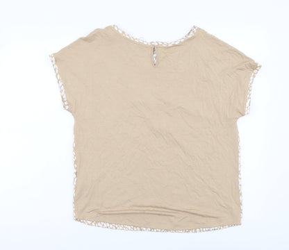 Womens UK Size 8 Marks and Spencer Beige Basic T-Shirt