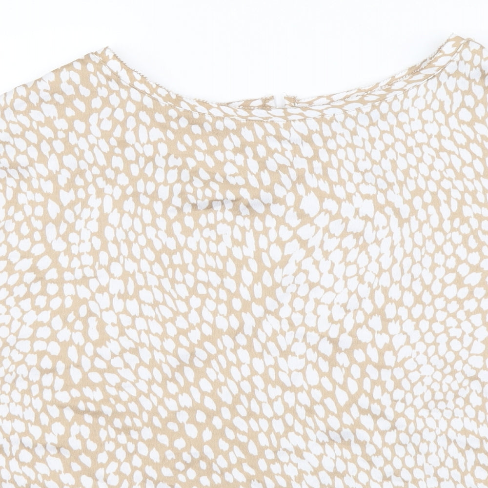 Womens UK Size 8 Marks and Spencer Beige Basic T-Shirt