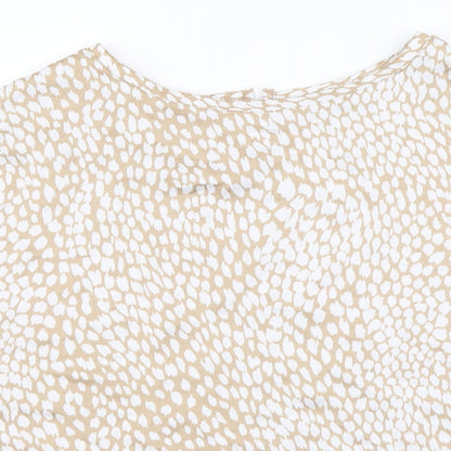 Womens UK Size 8 Marks and Spencer Beige Basic T-Shirt