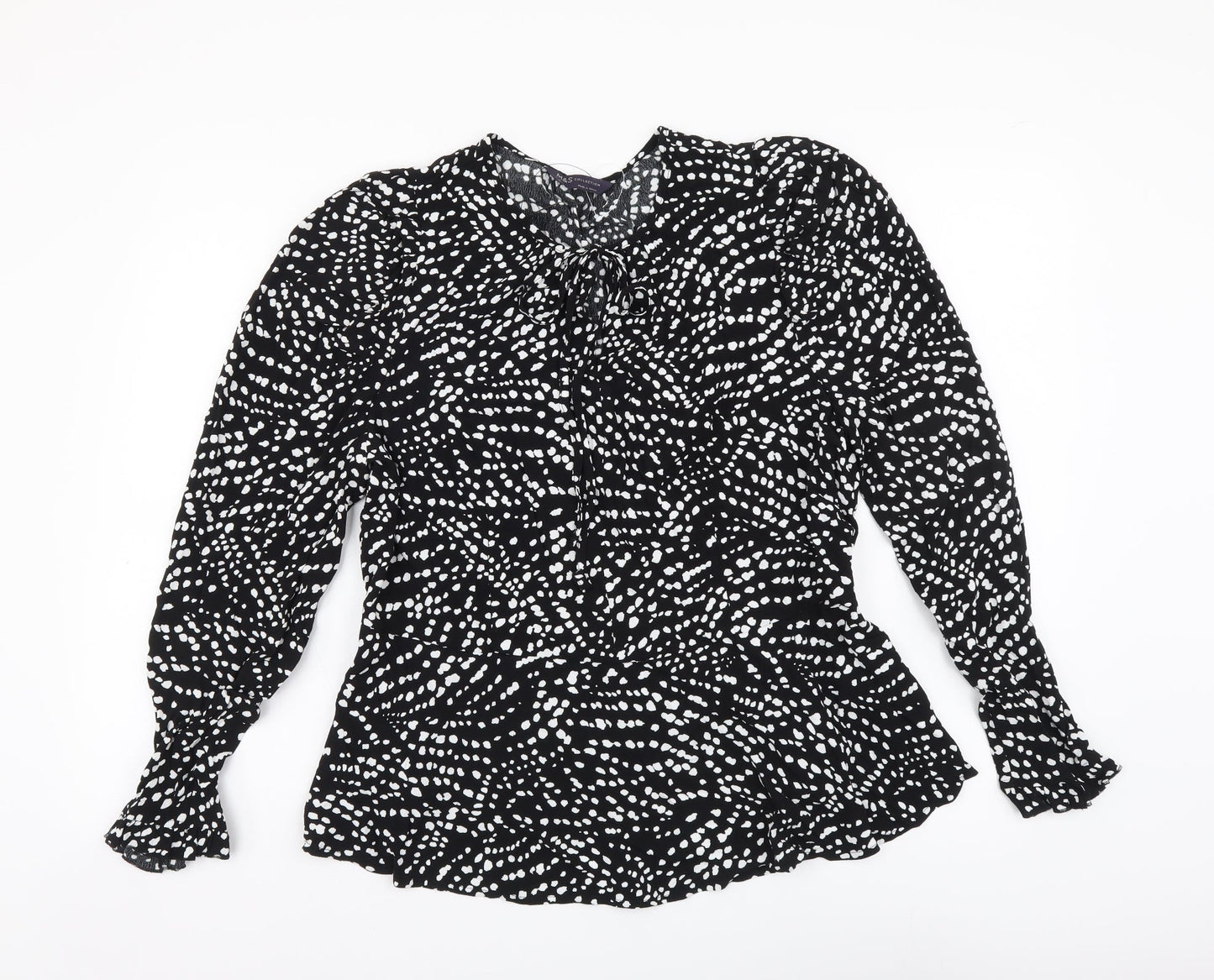 Womens UK Size 14 Marks and Spencer Black Basic Blouse