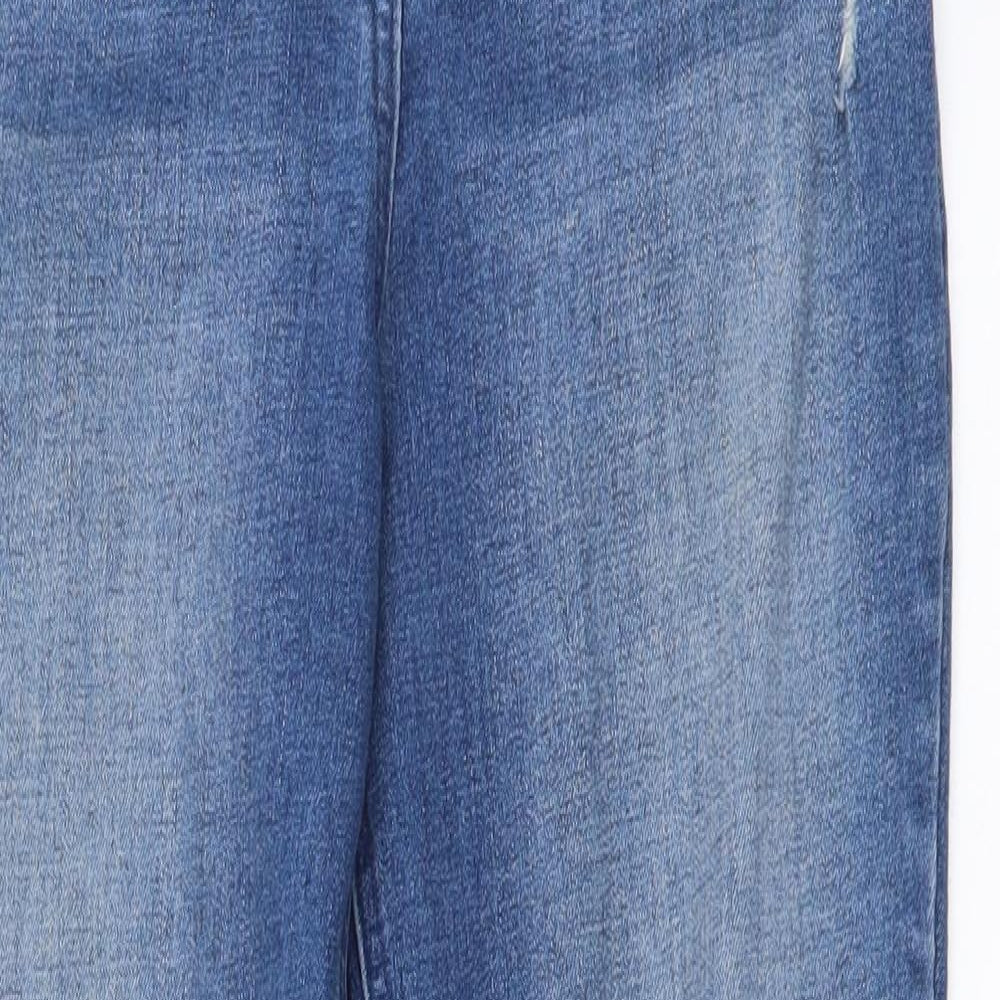 Denim & Co. Womens Blue Cotton Skinny Jeans Size 10 L26 in Regular Button