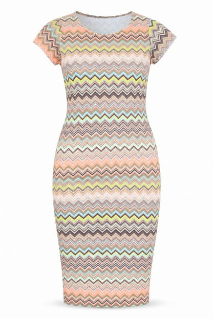 Graffic Womens Multicoloured Geometric Polyester Bodycon Size M Round Neck Pullover