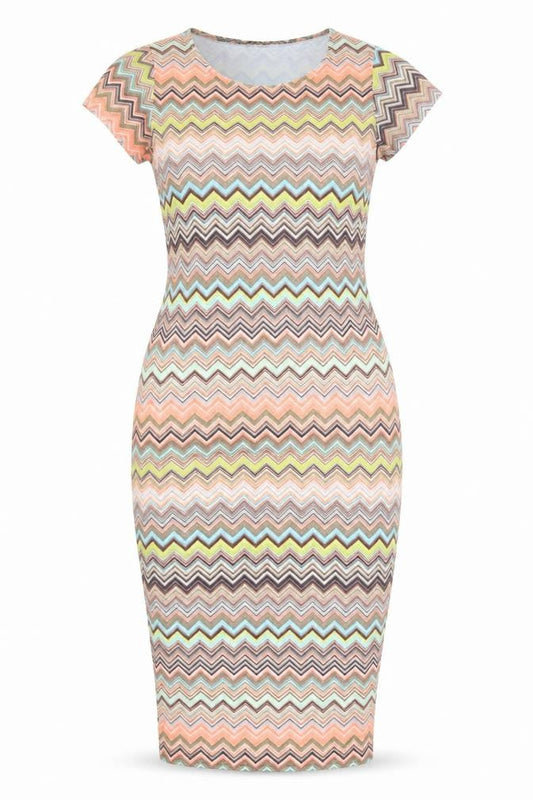 Graffic Womens Multicoloured Geometric Polyester Bodycon Size M Round Neck Pullover