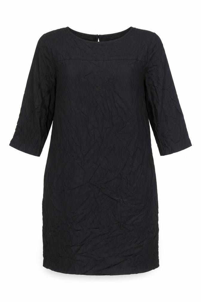Marks and Spencer Womens Black Viscose Sheath Size 12 Round Neck Button