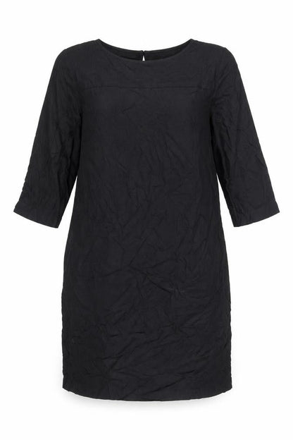 Marks and Spencer Womens Black Viscose Sheath Size 12 Round Neck Button