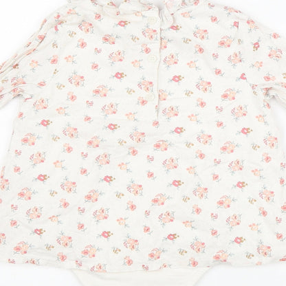 NEXT Girls White Cotton Bodysuit One-Piece Size 2-3 Years Button