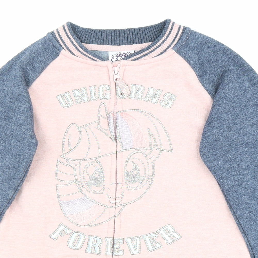 Smith&Brooks Girls Multicoloured Colourblock Polyester Full Zip Sweatshirt Size 11-12 Years Zip - Unicorn, Angel wings