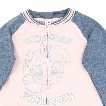 Smith&Brooks Girls Multicoloured Colourblock Polyester Full Zip Sweatshirt Size 11-12 Years Zip - Unicorn, Angel wings