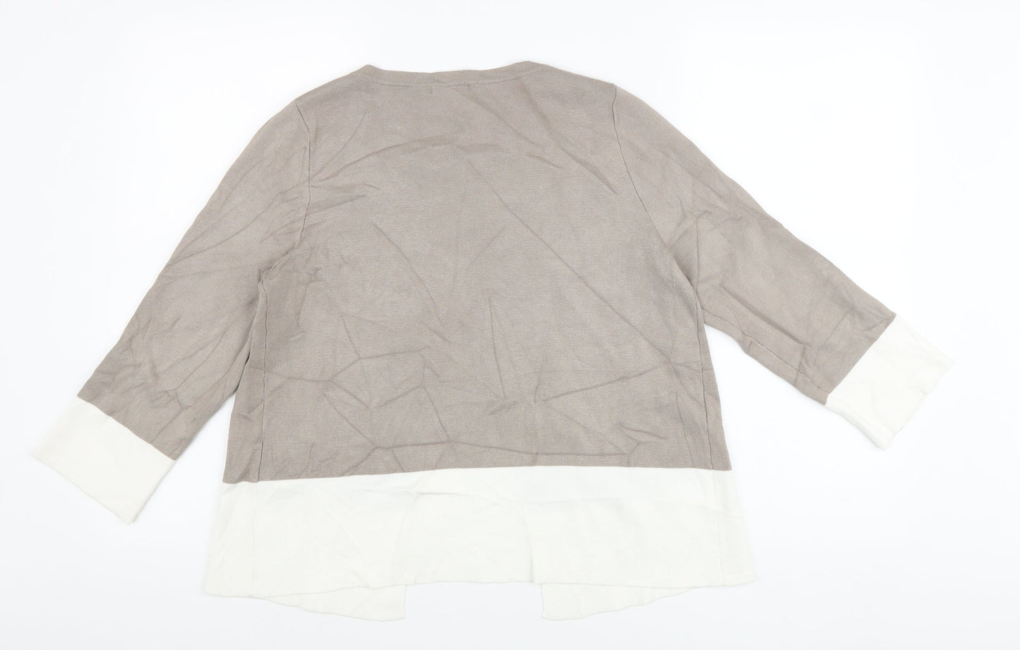 Blanca Womens Beige Round Neck Viscose Cardigan Jumper Size 10