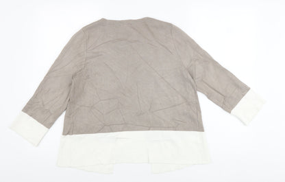Blanca Womens Beige Round Neck Viscose Cardigan Jumper Size 10