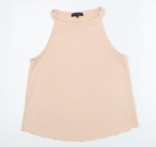 Womens UK Size 10 New Look Beige Basic Tank