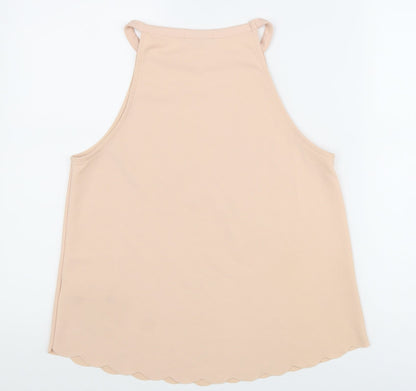 Womens UK Size 10 New Look Beige Basic Tank