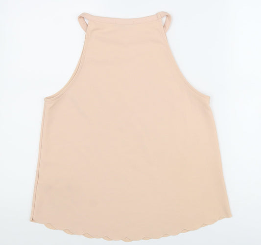 Womens UK Size 10 New Look Beige Basic Tank