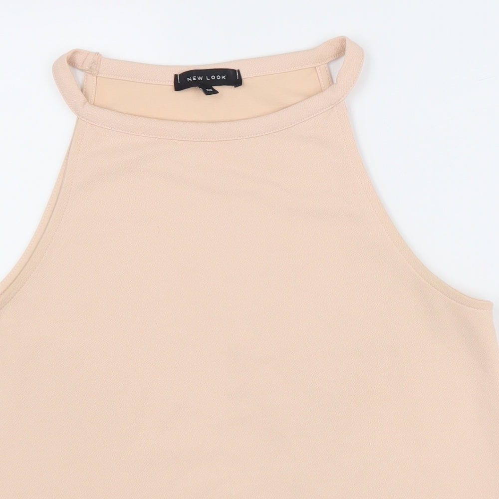 Womens UK Size 10 New Look Beige Basic Tank