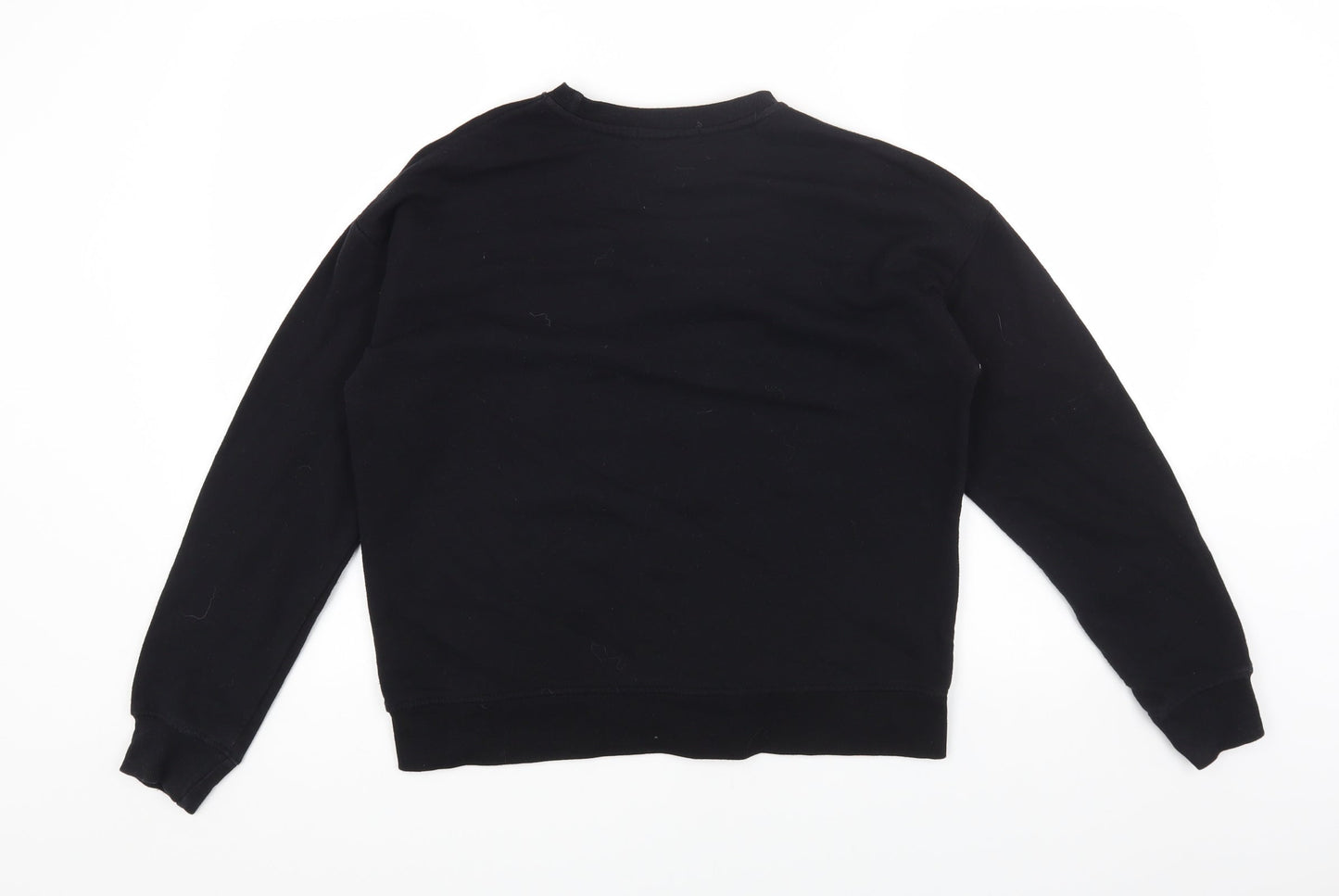 Primark Womens Black Round Neck Cotton Pullover Jumper Size XS