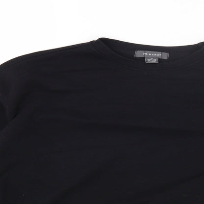 Primark Womens Black Round Neck Cotton Pullover Jumper Size XS