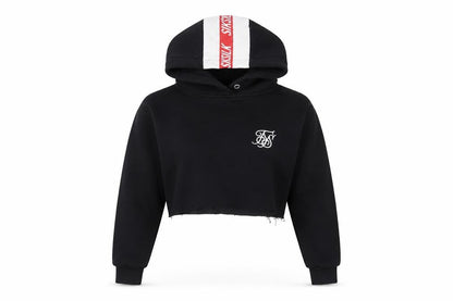 SikSilk Womens Black Cotton Pullover Hoodie Size 8 Pullover