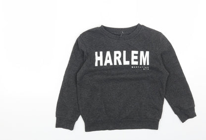 Primark Boys Grey Cotton Pullover Sweatshirt Size 7-8 Years Pullover - Harlem