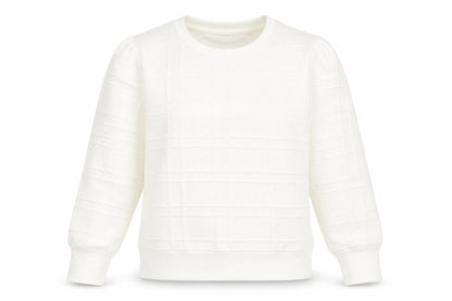 Warehouse Womens White Polyester Pullover Sweatshirt Size L Pullover - Textured