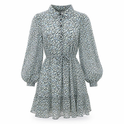 New Look Womens Multicoloured Floral Polyester Fit & Flare Size 8 Collared Button