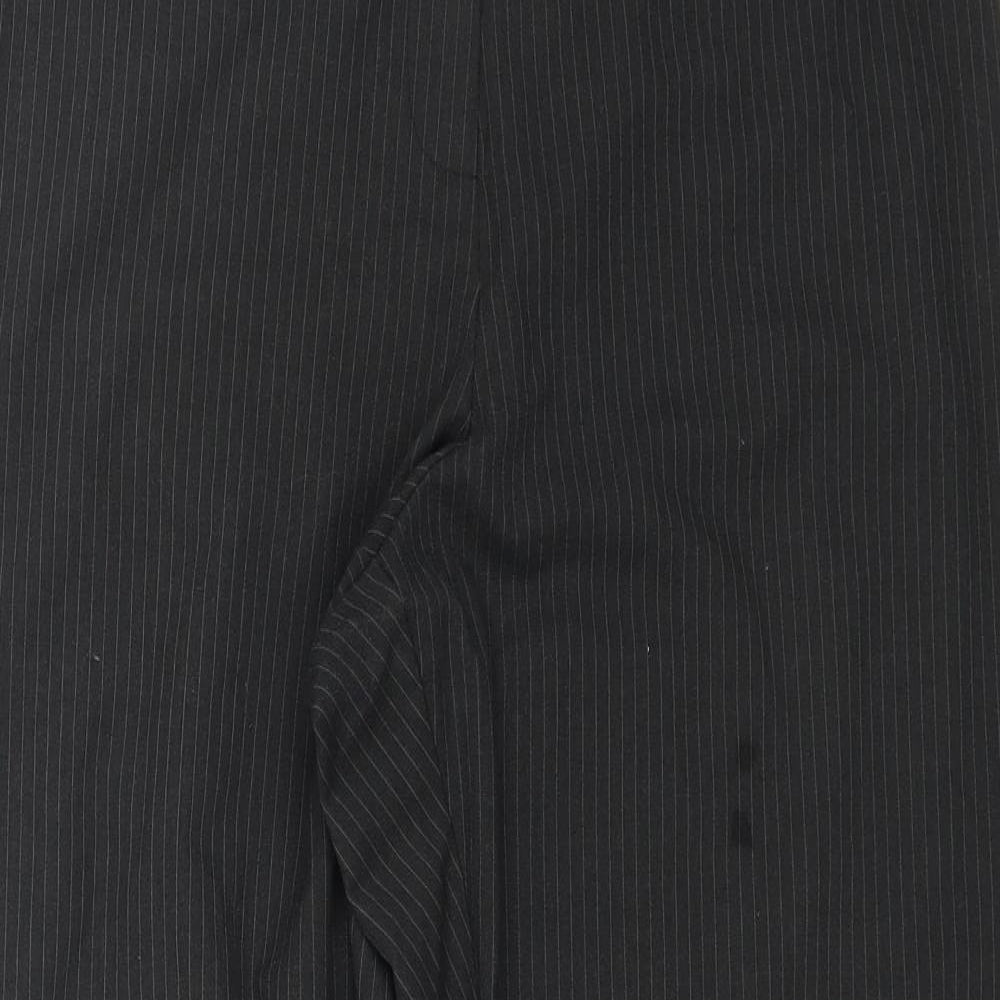 Liz Jordan Womens Grey Striped Polyester Dress Pants Trousers Size 16 L30 in Regular Zip