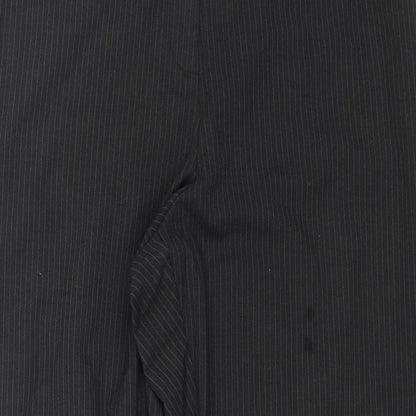 Liz Jordan Womens Grey Striped Polyester Dress Pants Trousers Size 16 L30 in Regular Zip