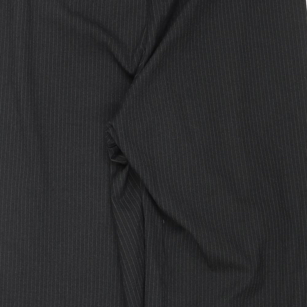 Liz Jordan Womens Grey Striped Polyester Dress Pants Trousers Size 16 L30 in Regular Zip