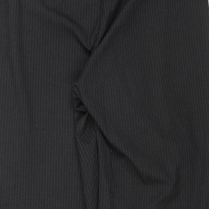 Liz Jordan Womens Grey Striped Polyester Dress Pants Trousers Size 16 L30 in Regular Zip