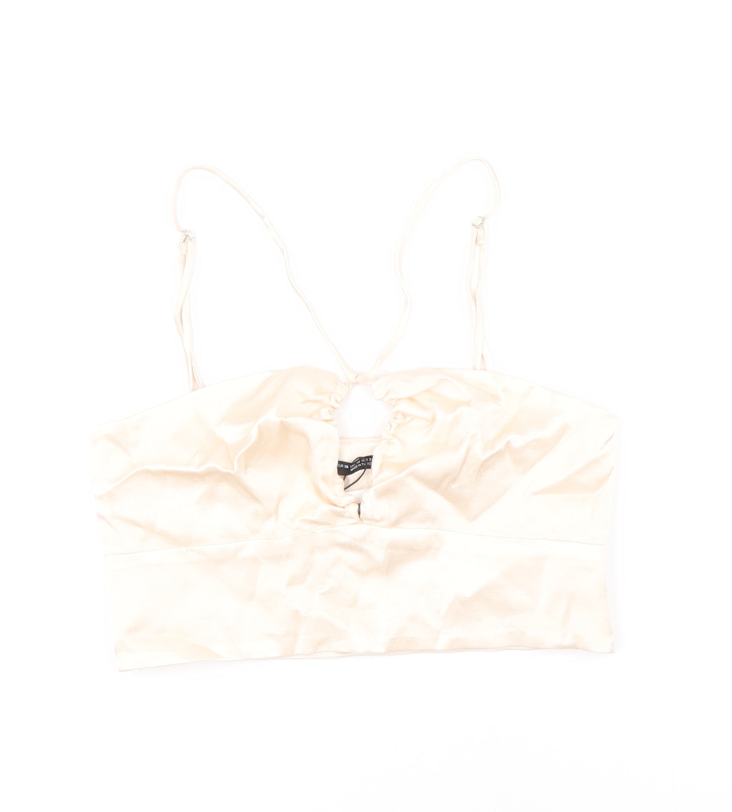 Womens UK Size XS Zara Ivory Cropped Tank