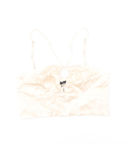 Womens UK Size XS Zara Ivory Cropped Tank