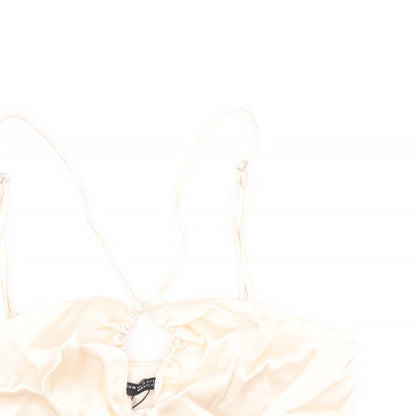 Womens UK Size XS Zara Ivory Cropped Tank