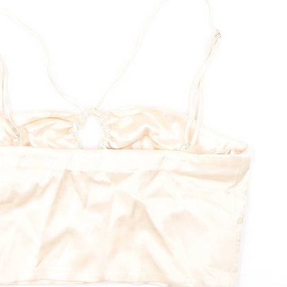 Womens UK Size XS Zara Ivory Cropped Tank
