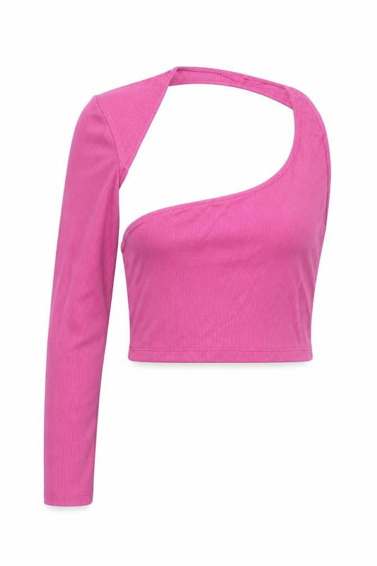 Womens UK Size S Pull&Bear Pink Cropped T-Shirt