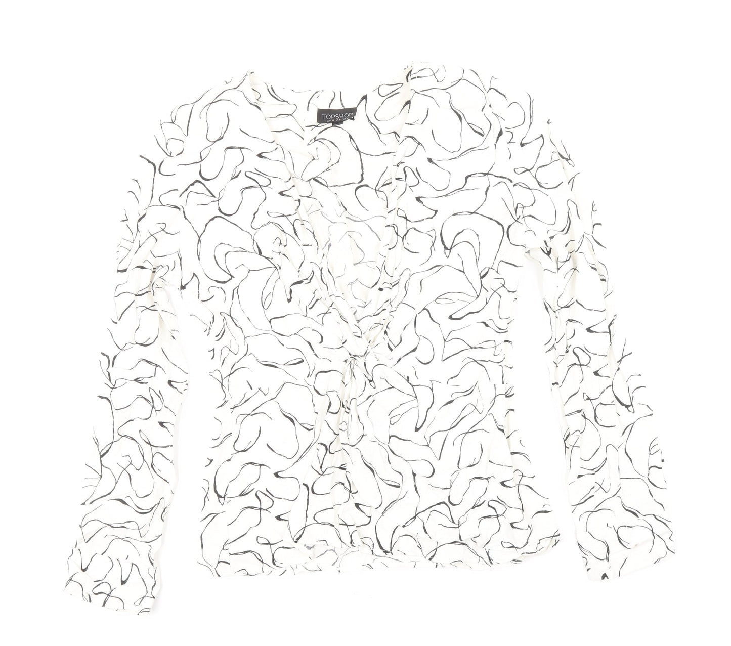 Womens UK Size 10 Topshop White Basic Blouse