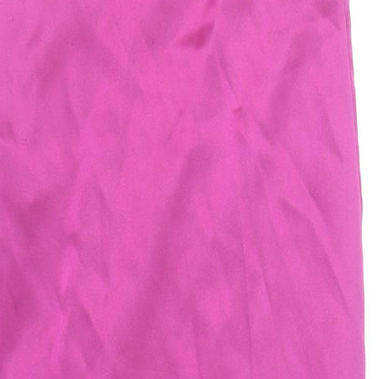 Zara Womens Pink Viscose Shift Size S Square Neck Zip - Open Side Wrap Detail