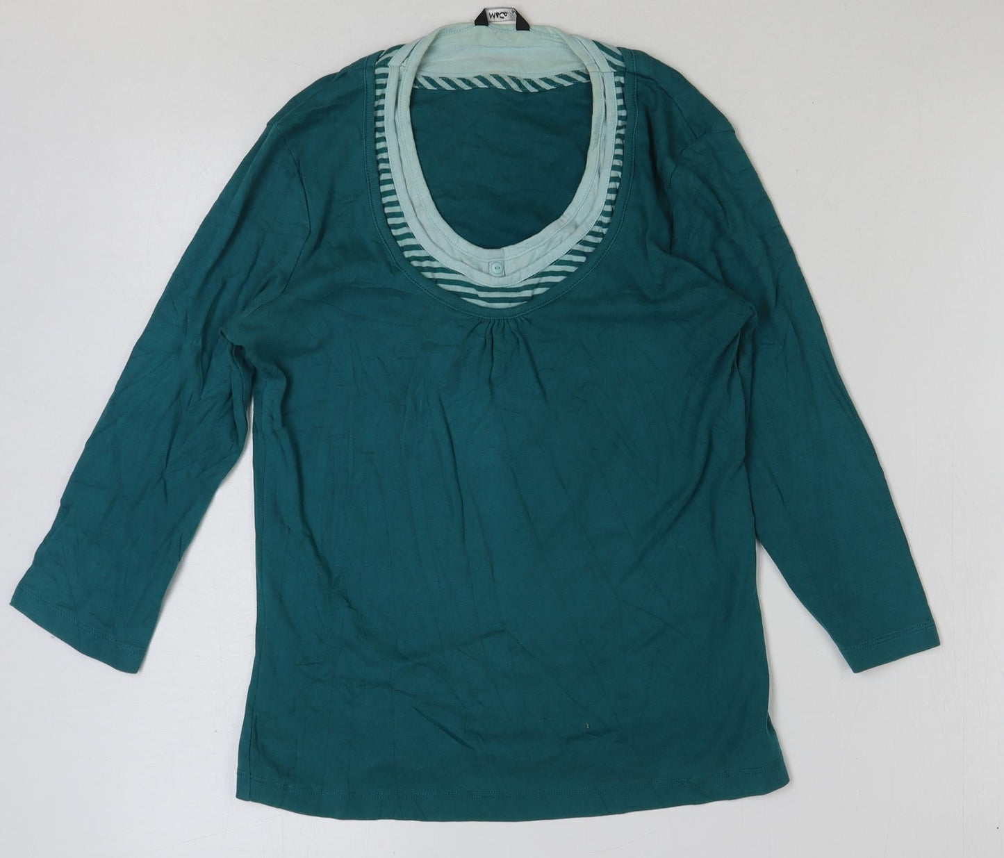 Womens UK Size M M&Co Green Basic T-Shirt
