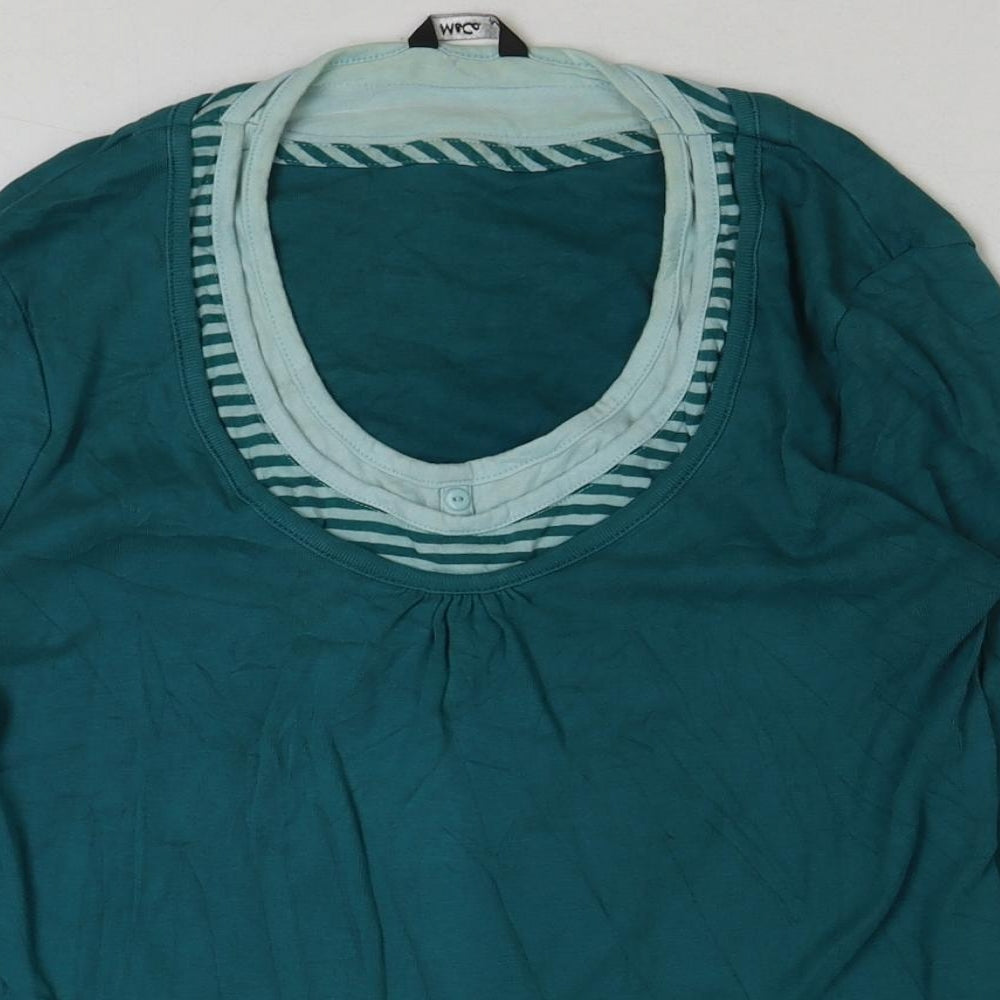 Womens UK Size M M&Co Green Basic T-Shirt