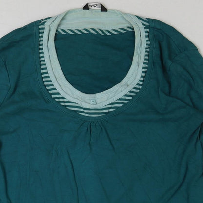 Womens UK Size M M&Co Green Basic T-Shirt